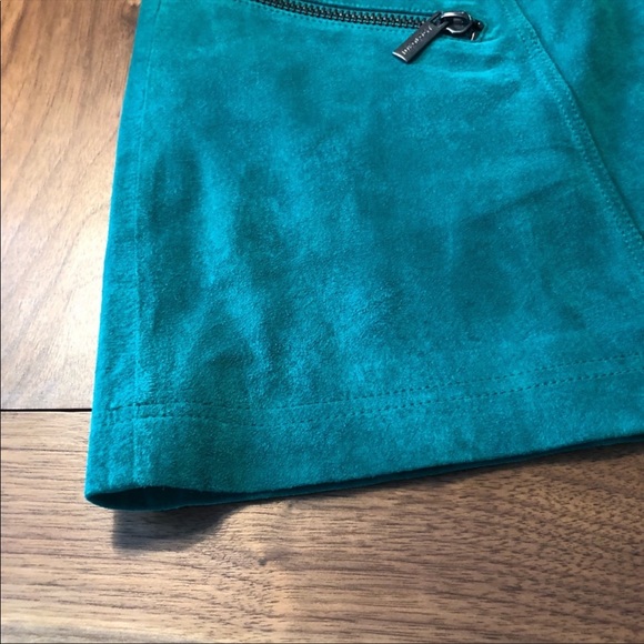 Ideology Teal Leather Skirt - Picture 3 of 6